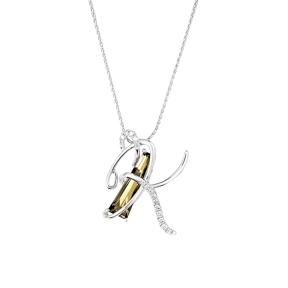 
                  
                    Silver Initial A-Z Gemstone Pendant
                  
                