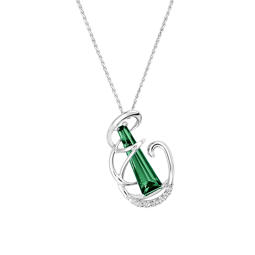 
                  
                    Silver Initial A-Z Gemstone Pendant
                  
                