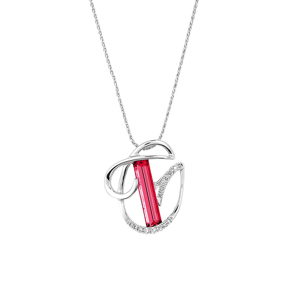 
                  
                    Silver Initial A-Z Gemstone Pendant
                  
                