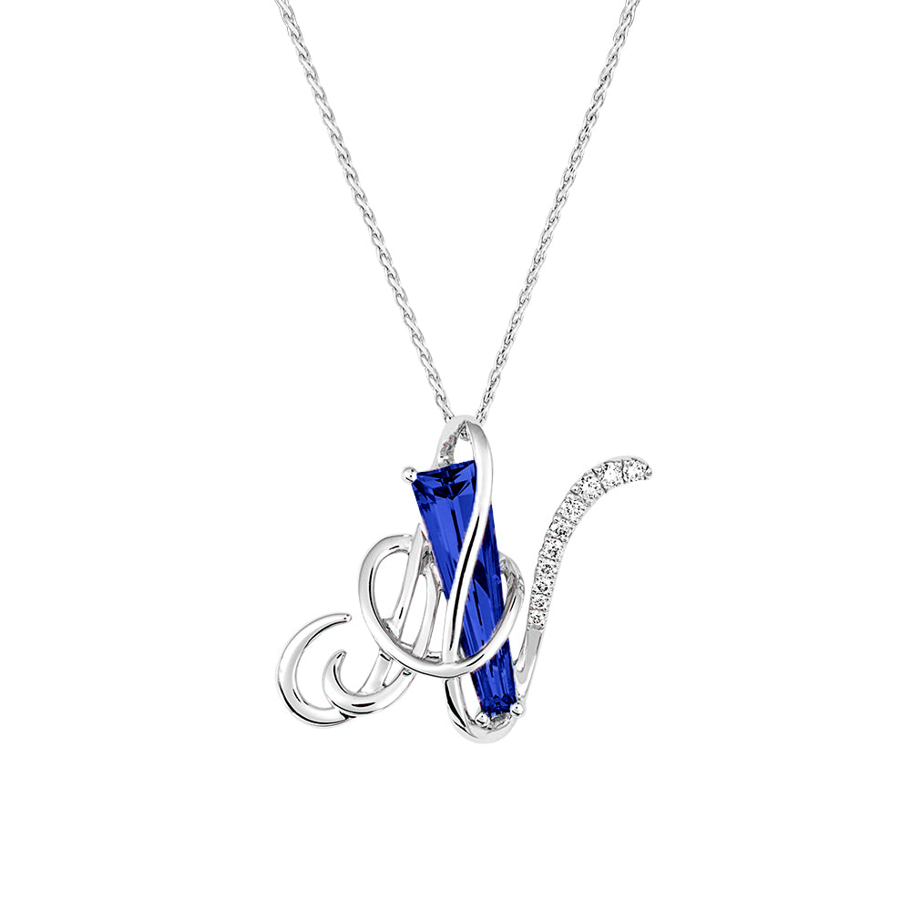 
                  
                    Silver Initial A-Z Gemstone Pendant
                  
                