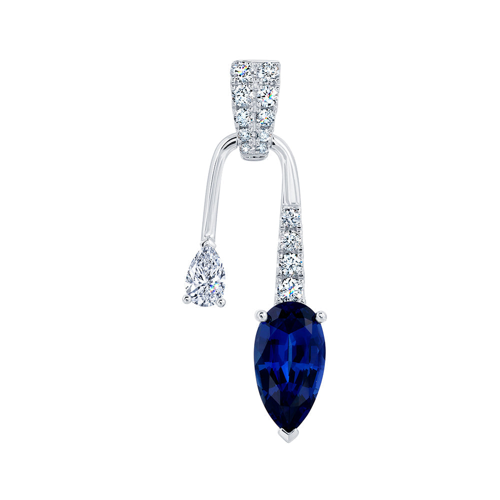 Blue Sapphire & Diamond Pendant(PENDANT ONLY)