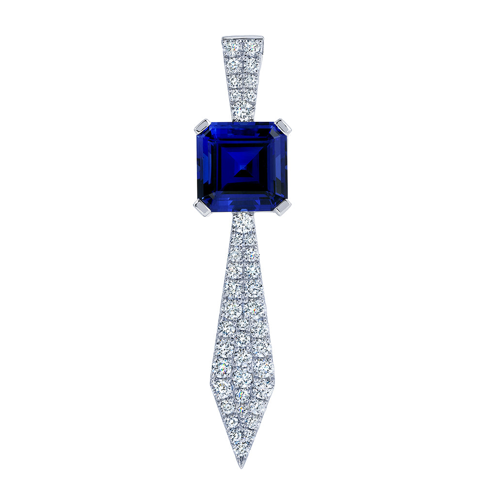 Blue Sapphire & Diamond Pendant(PENDANT ONLY)