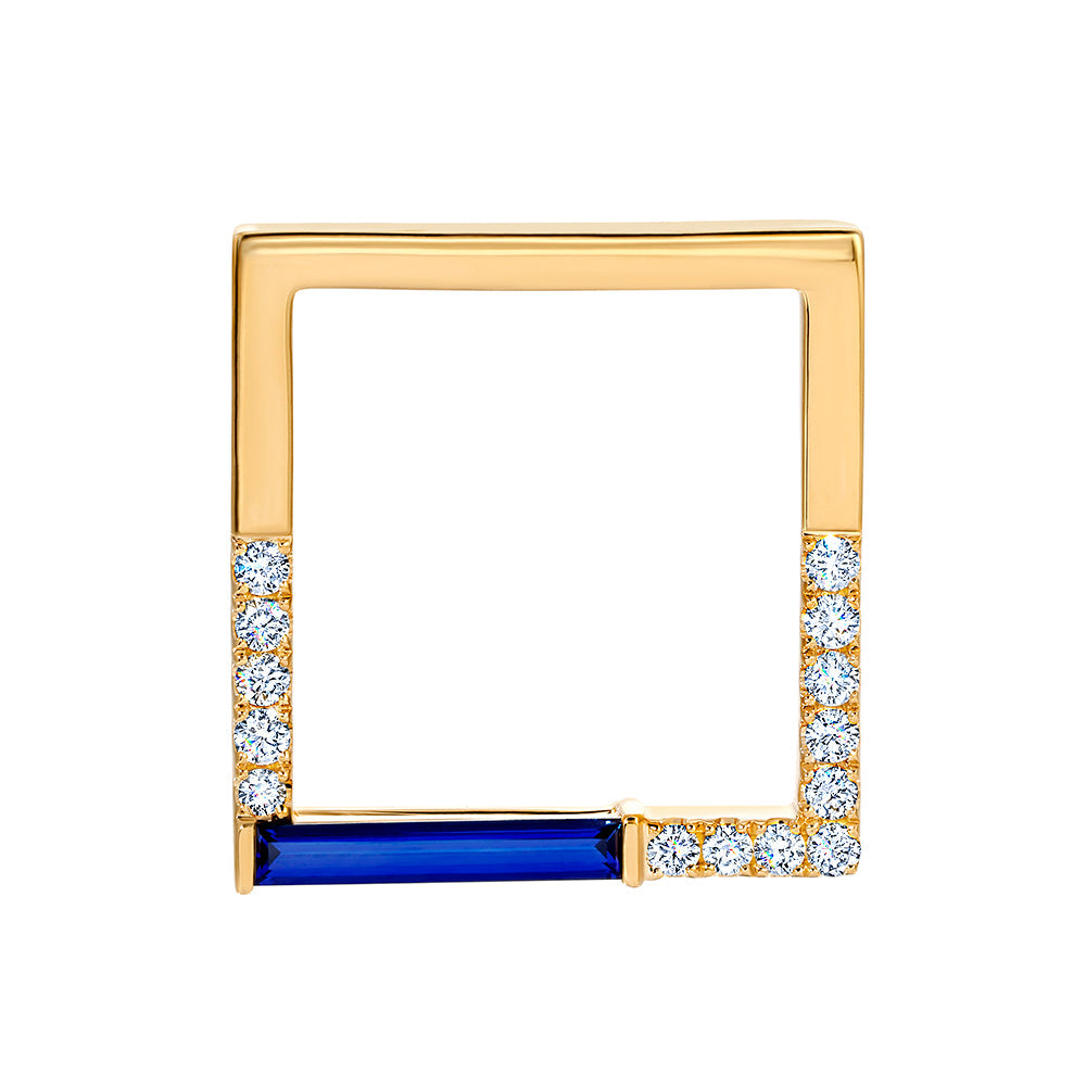 Blue Sapphire & Diamond Pendant(PENDANT ONLY)