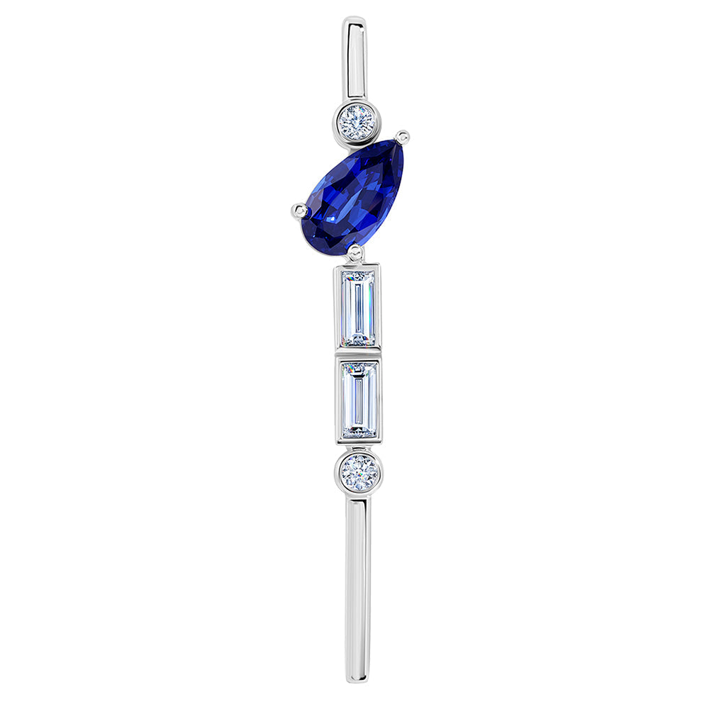 Blue Sapphire & Diamond Pendant(PENDANT ONLY)