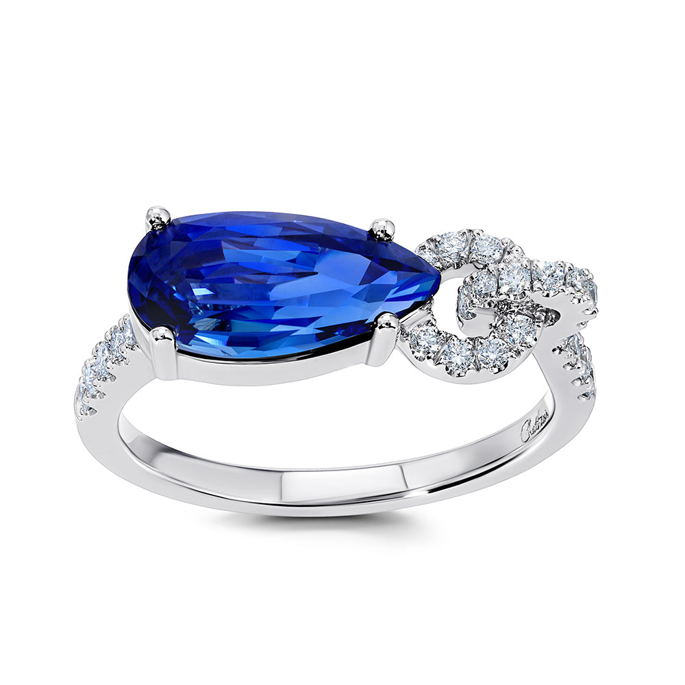 Blue Sapphire & Diamond Ring