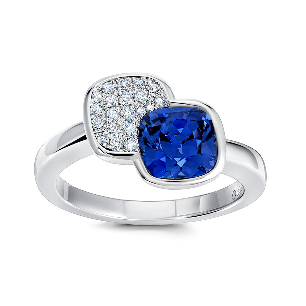 Blue Sapphire & Diamond Ring