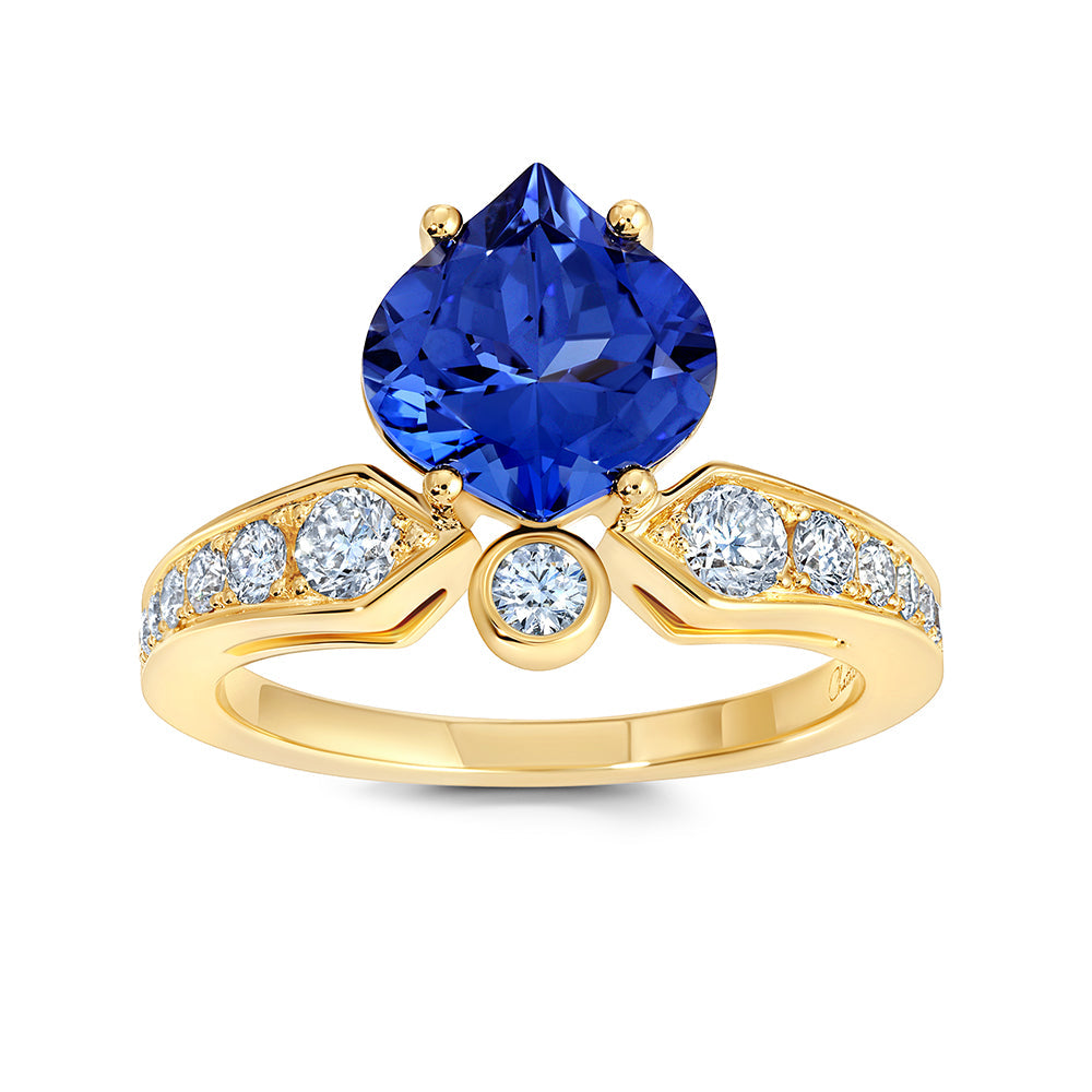Blue Sapphire & Diamond Ring