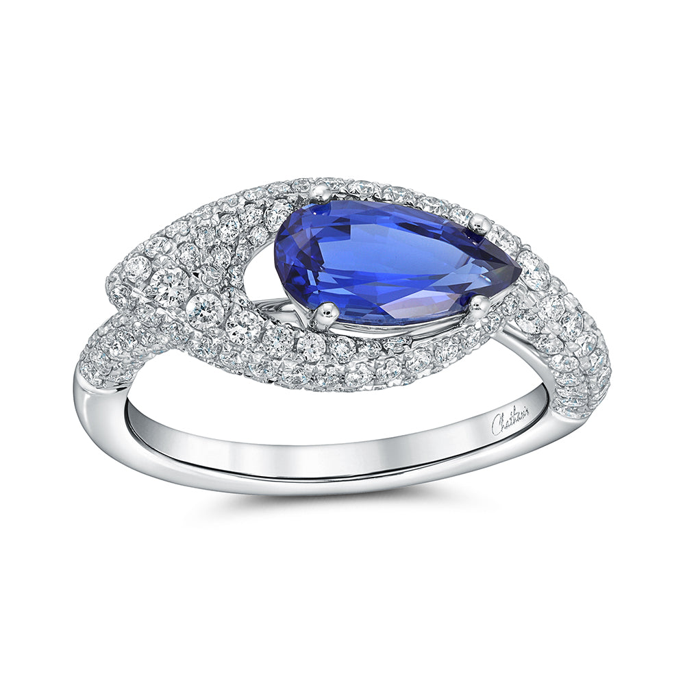 Blue Sapphire & Diamond Ring