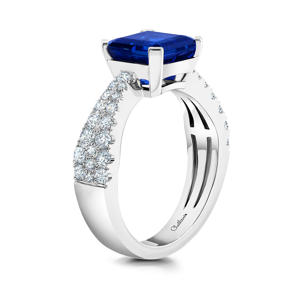 Blue Sapphire & Diamond Ring