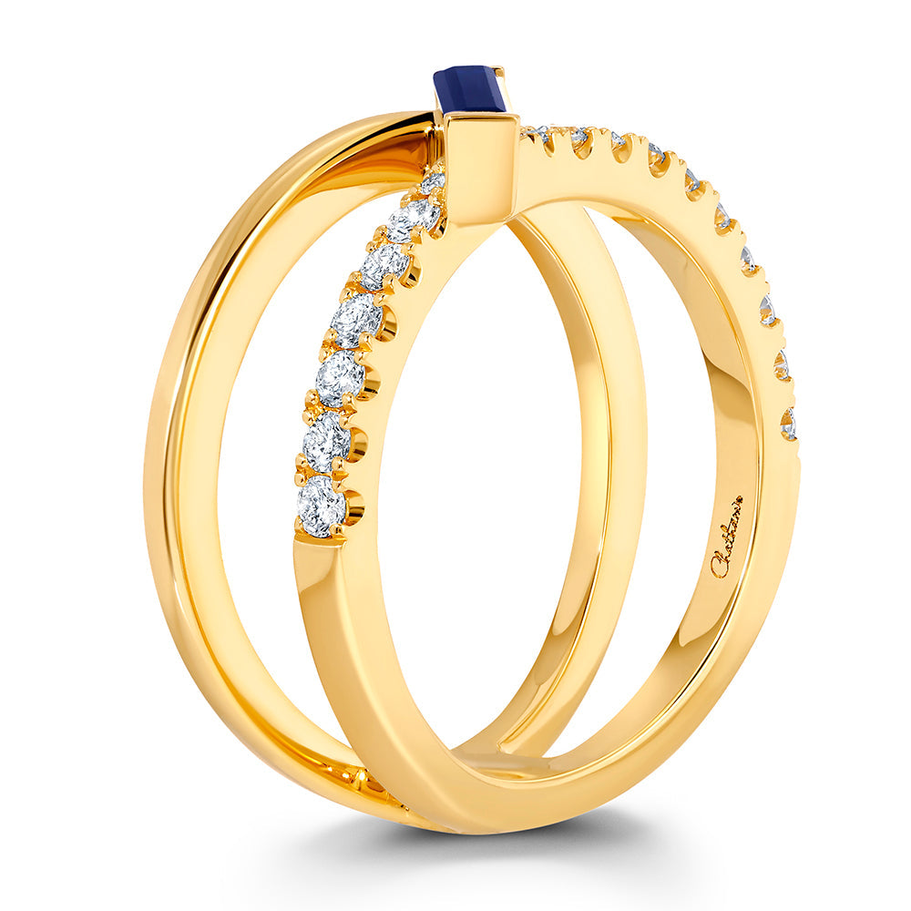 Blue Sapphire & Diamond Ring