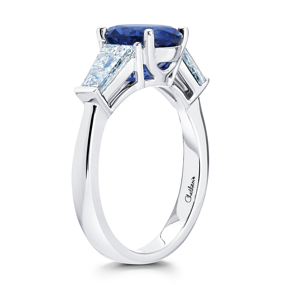 Blue Sapphire & Diamond Ring