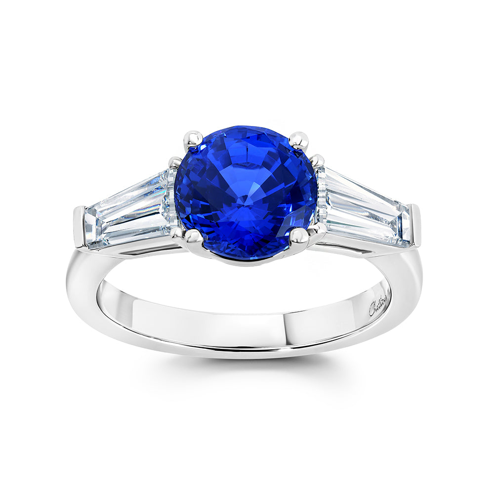 Blue Sapphire & Diamond Ring