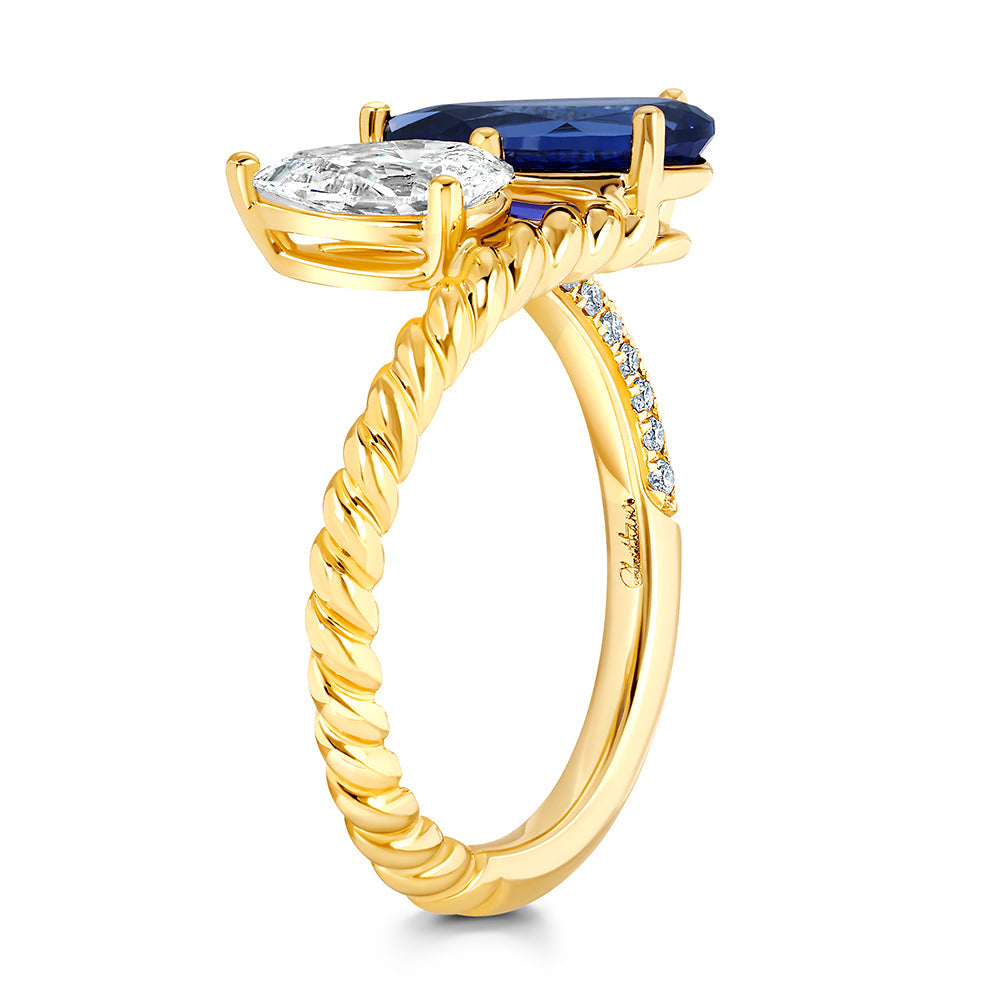 Blue Sapphire & Diamond Ring