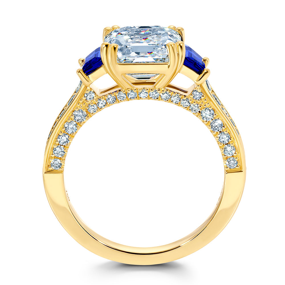 Blue Sapphire & Diamond Ring
