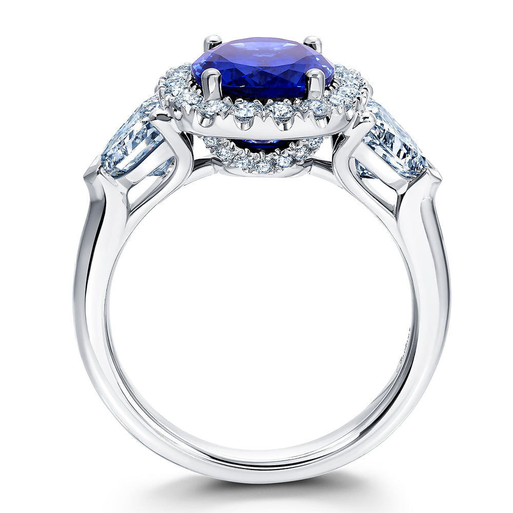 Blue Sapphire & Diamond Ring