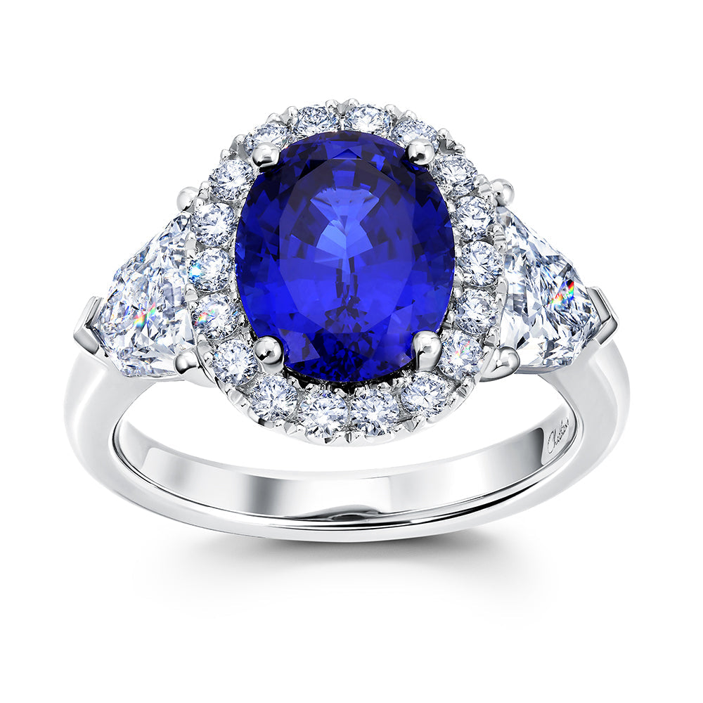 Blue Sapphire & Diamond Ring