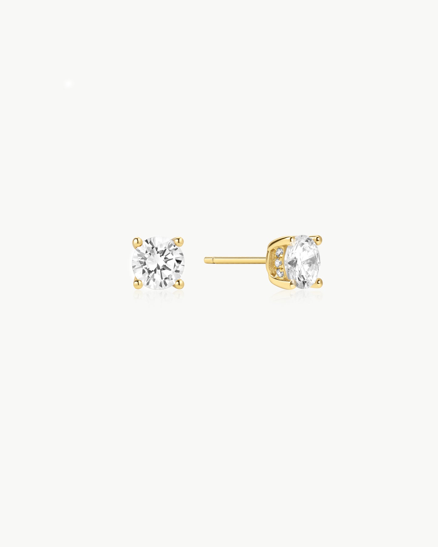 Gold Just You Solitaire Stud Earrings