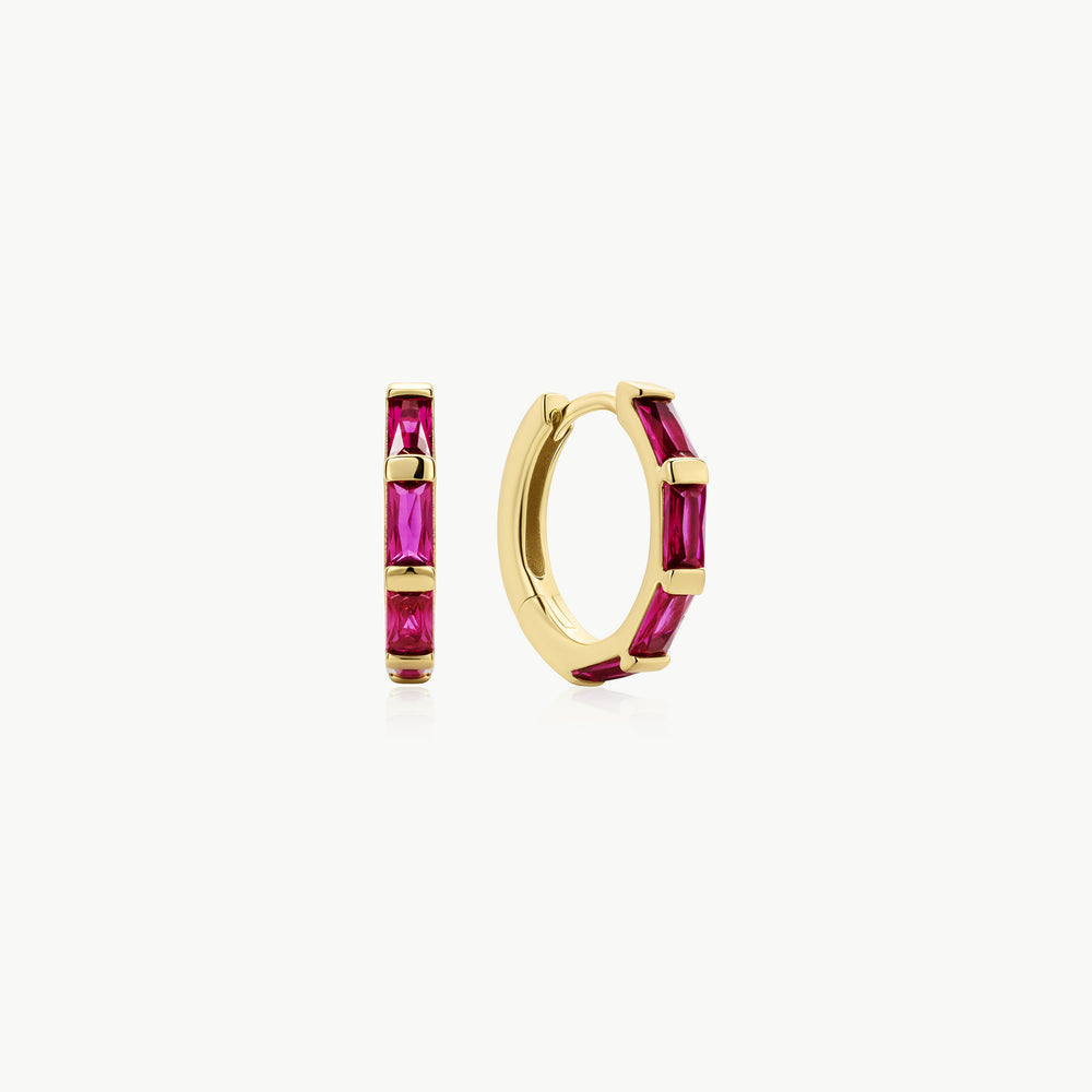 Gold Rosé Holiday Huggie Hoop Earrings