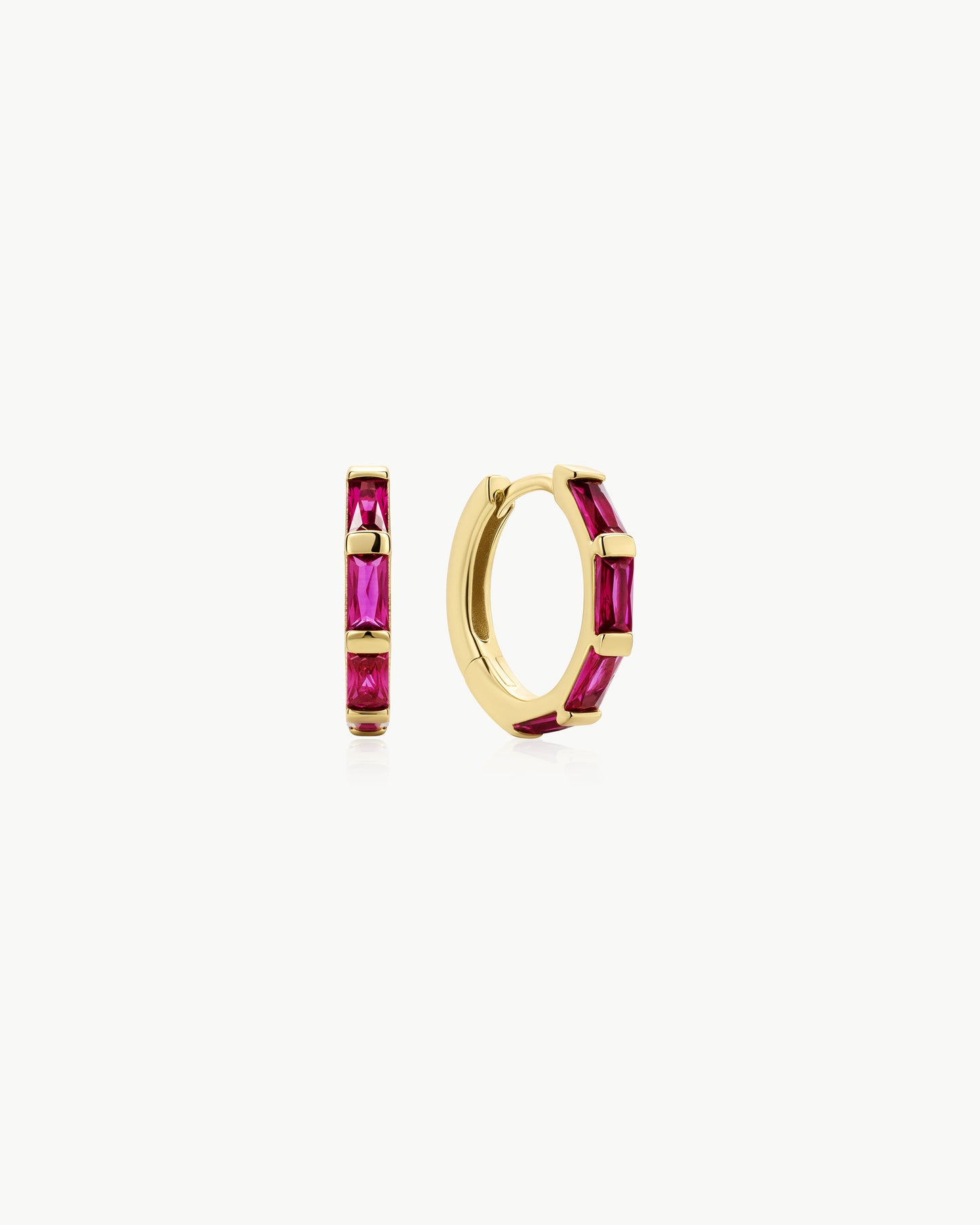 Gold Rosé Holiday Huggie Hoop Earrings