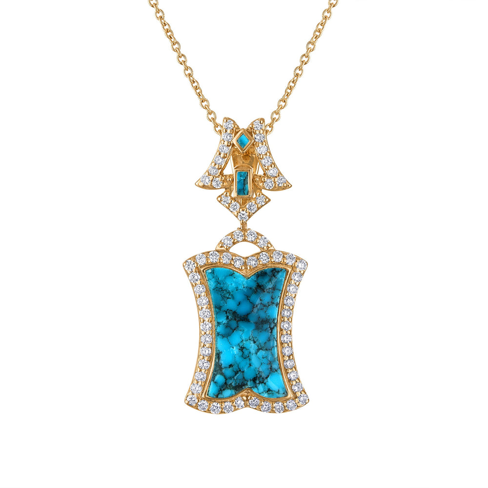 Kingman Turquoise Empire Blue Pendant (with chain)