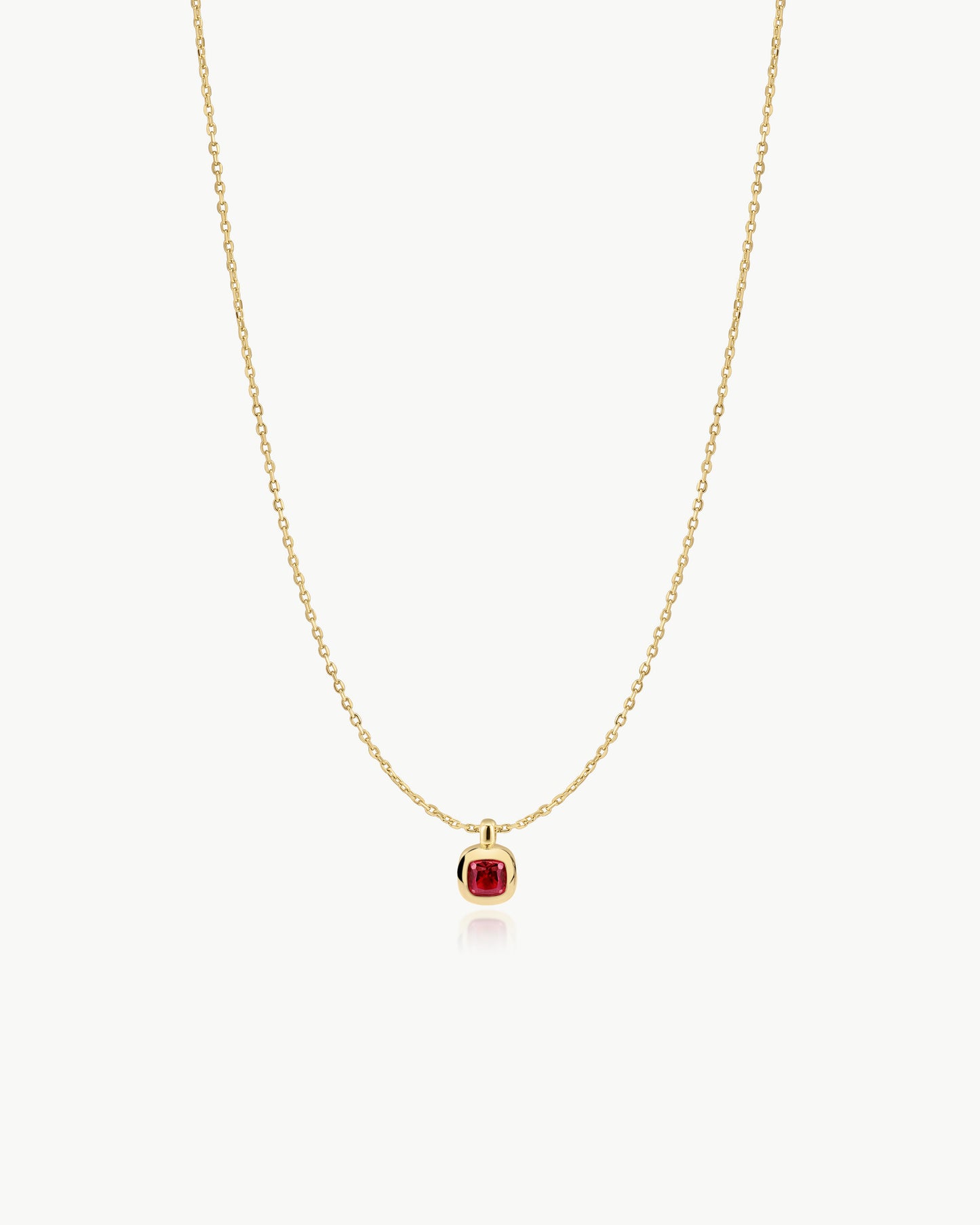 Gold Crimson Solitaire Necklace