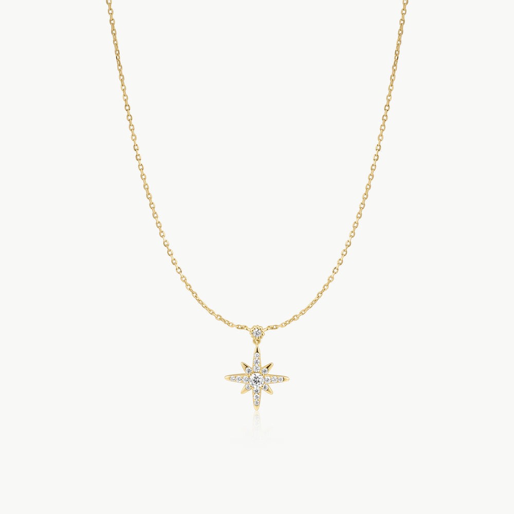 Gold Sparkling Nova Star Necklace