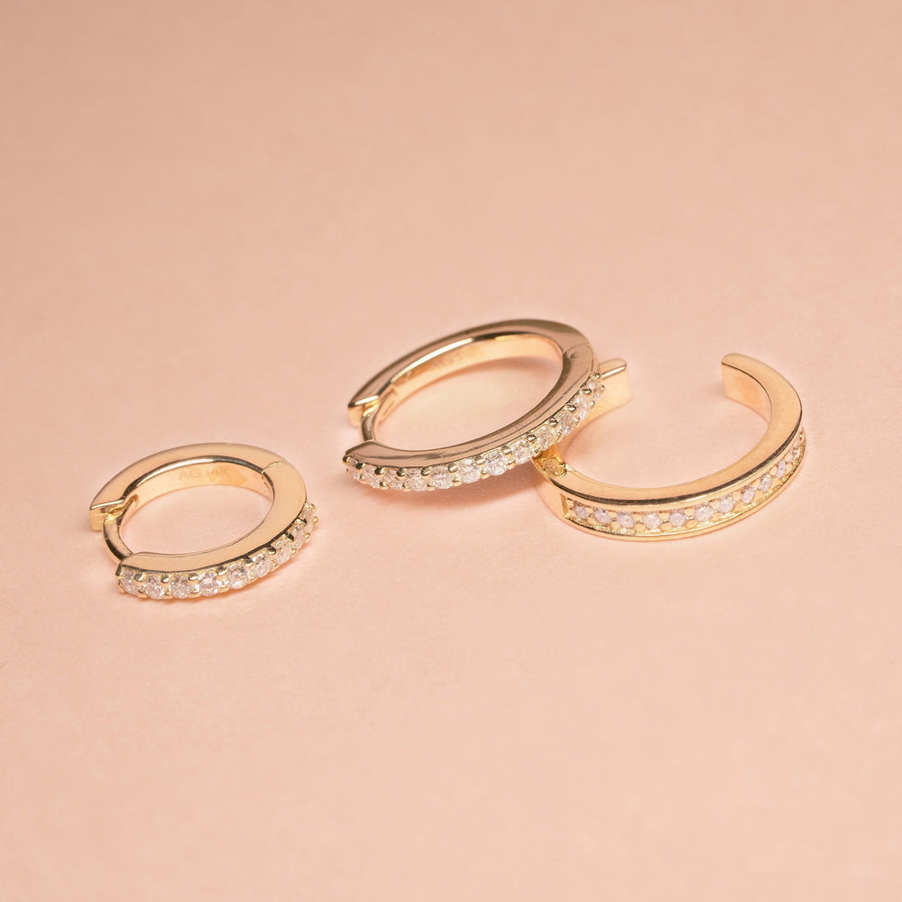 
                  
                    OLA | Single Diamond Pave Huggie
                  
                
