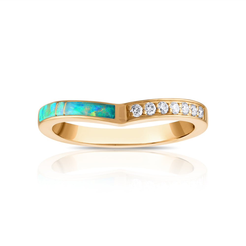 Prism Stackables: Australian Opal Chroma Arc Ring