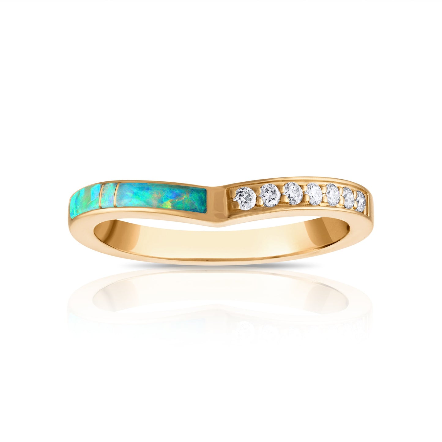 Prism Stackables: Australian Opal Chroma Arc Ring