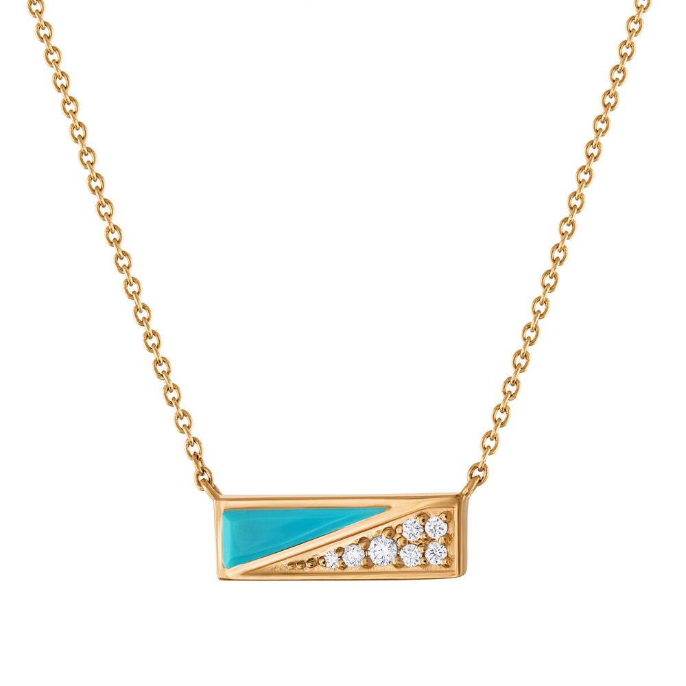 Sleeping Beauty Turquoise Mini Envelope Necklace (with chain)