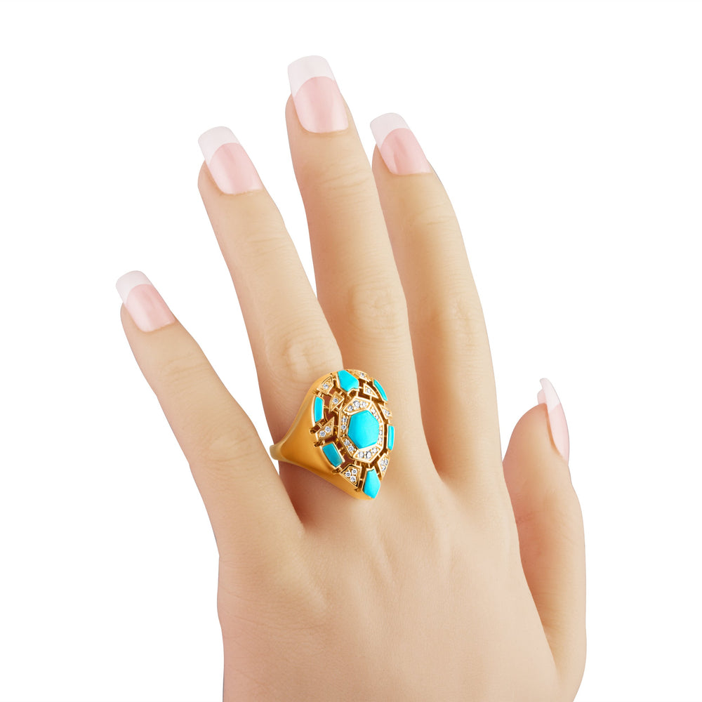 
                  
                    Sleeping Beauty Turquoise Crown Mirage Ring
                  
                