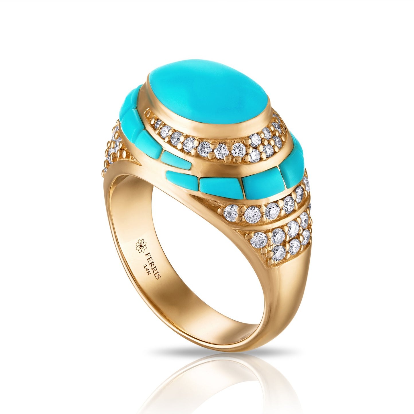 Sleeping Beauty Turquoise Gilded Ascension Ring