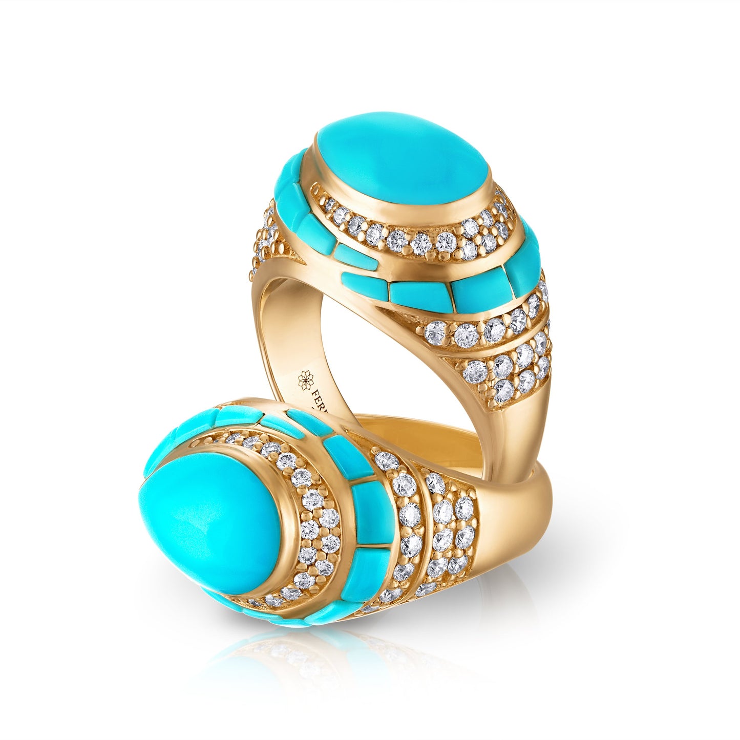 Sleeping Beauty Turquoise Gilded Ascension Ring