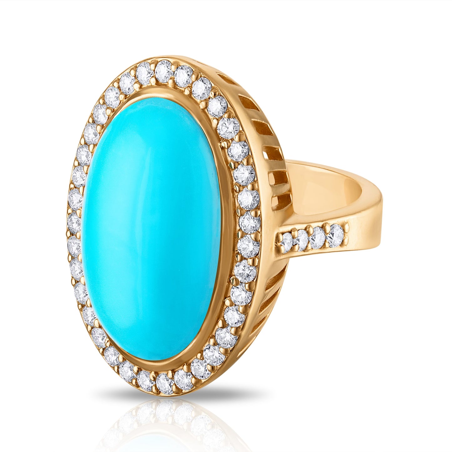 Sleeping Beauty Turquoise Golden Monarch Ring