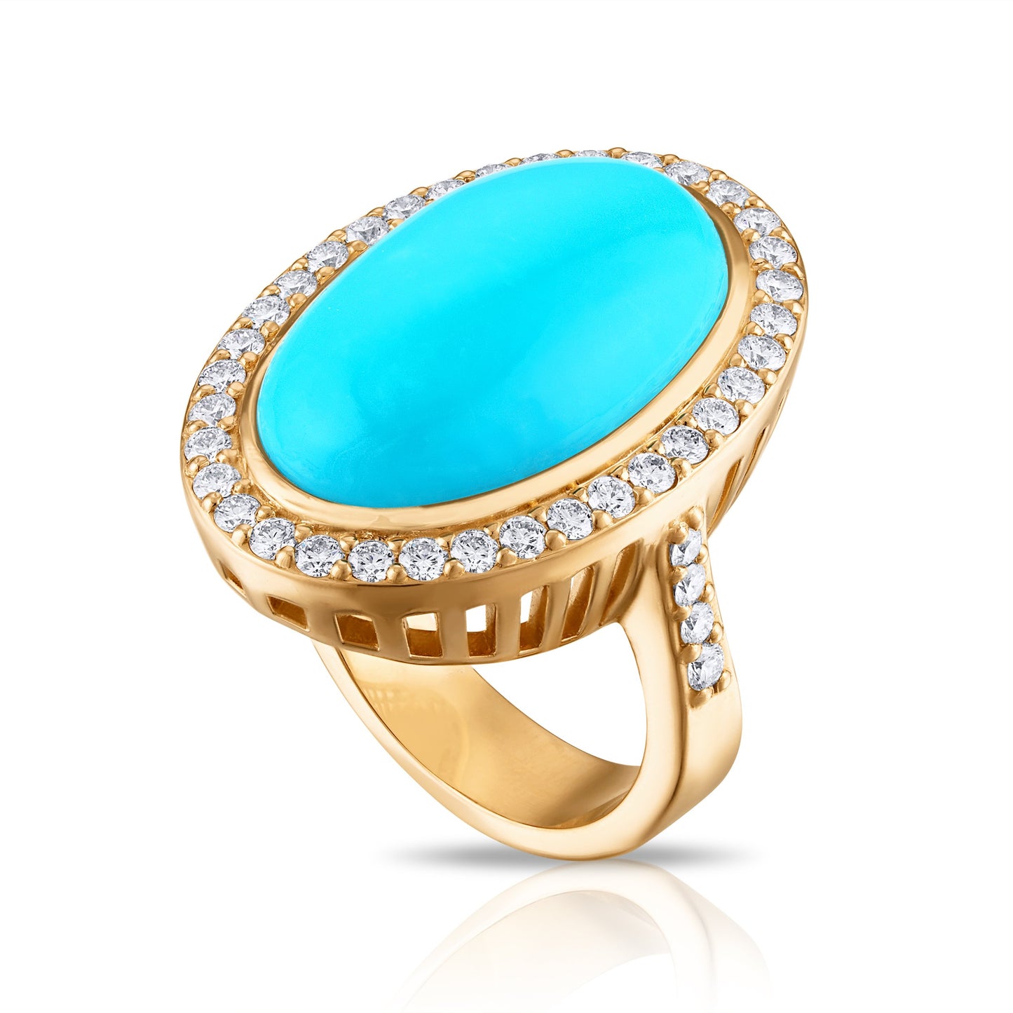 Sleeping Beauty Turquoise Golden Monarch Ring