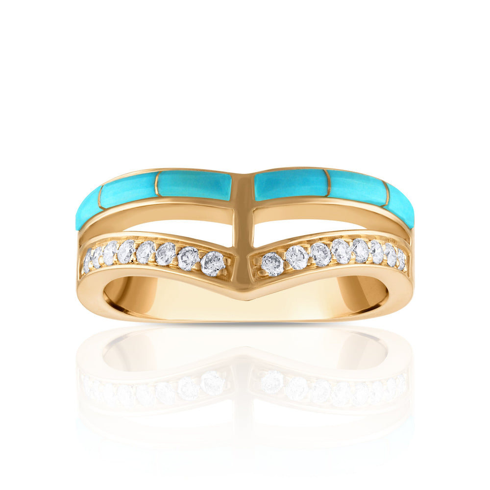 Sleeping Beauty Turquoise Golden Passage Ring