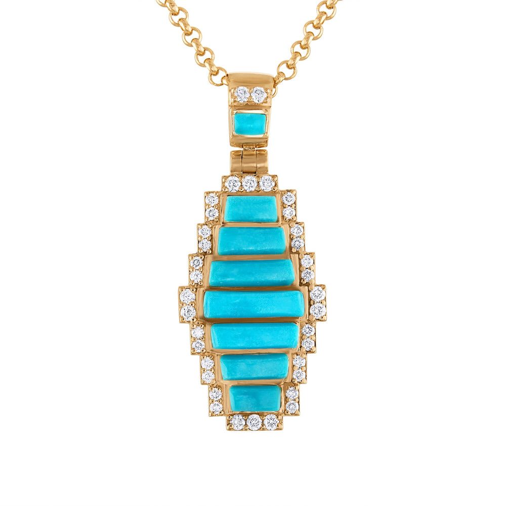 Sleeping Beauty Turquoise Infinity Crown Pendant (with chain)