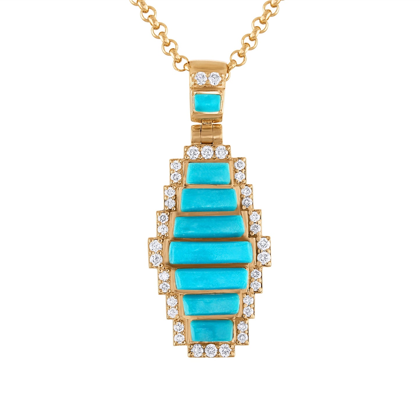 Sleeping Beauty Turquoise Infinity Crown Pendant (with chain)
