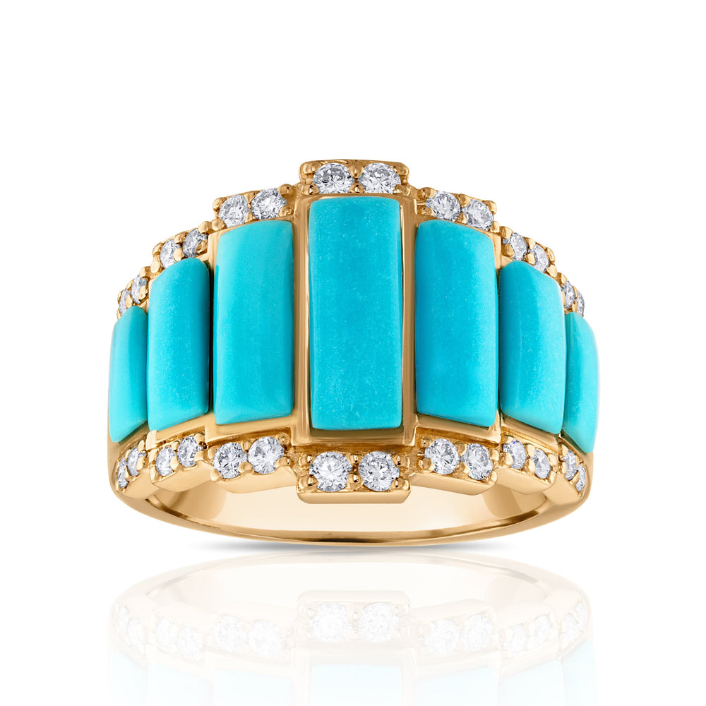 Sleeping Beauty Turquoise Infinity Crown Ring