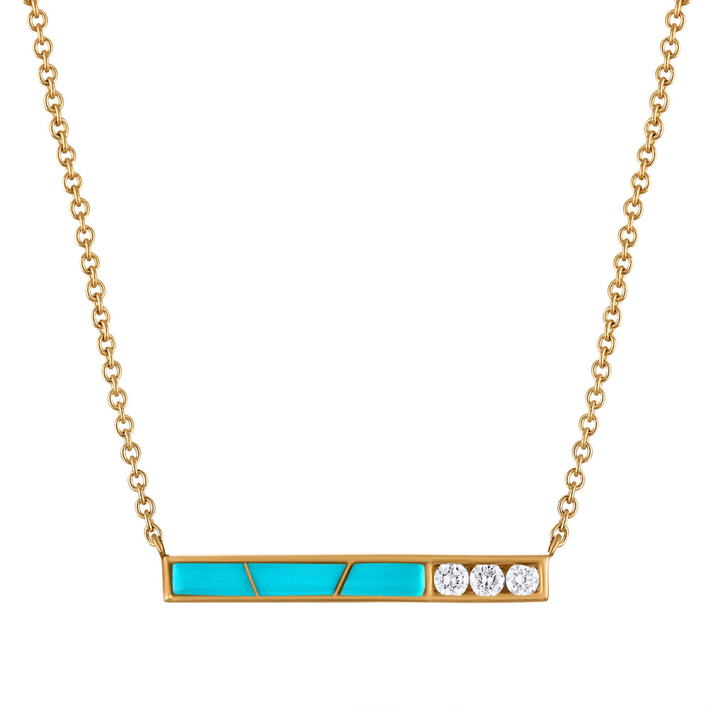 Sleeping Beauty Turquoise Linear Luxe Necklace (with chain)