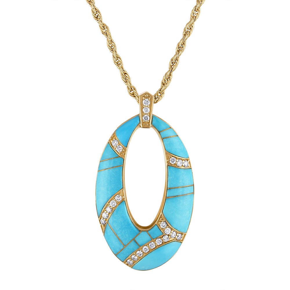 Sleeping Beauty Turquoise Orbit Pendant (with chain)