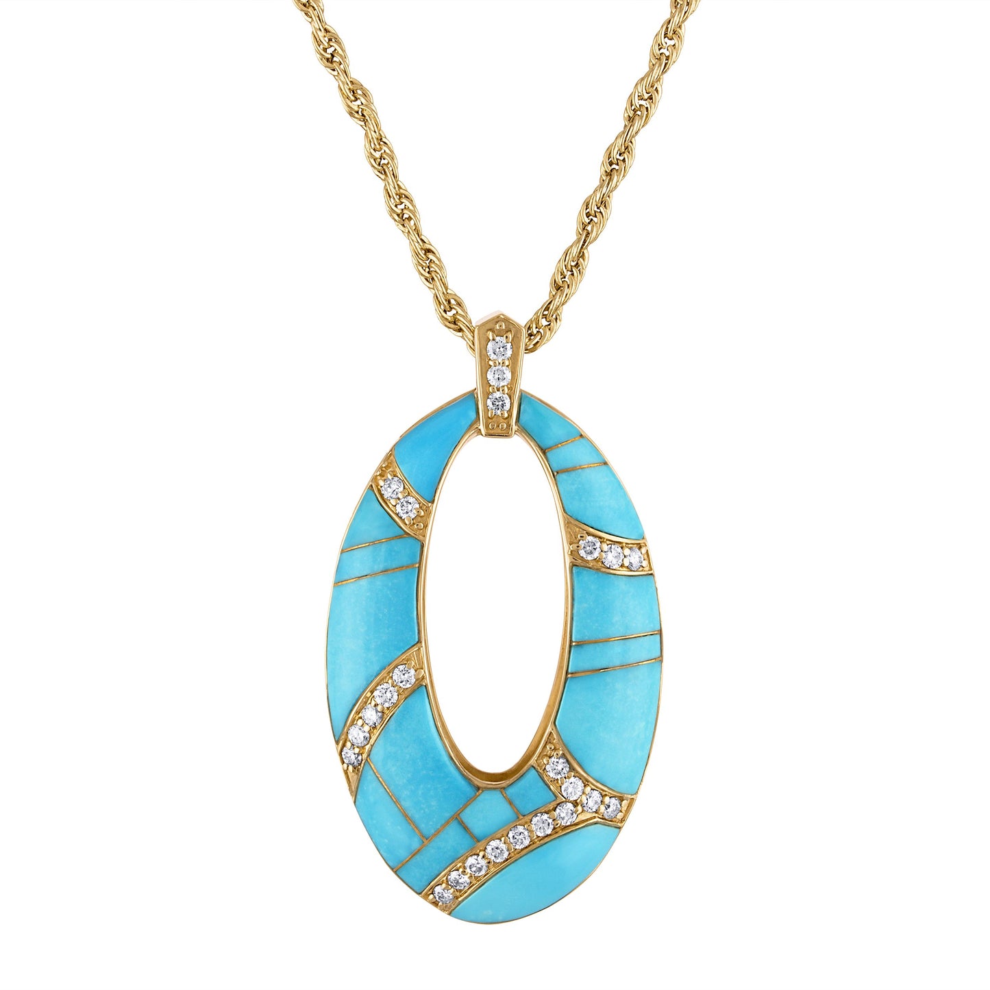 Sleeping Beauty Turquoise Orbit Pendant (with chain)