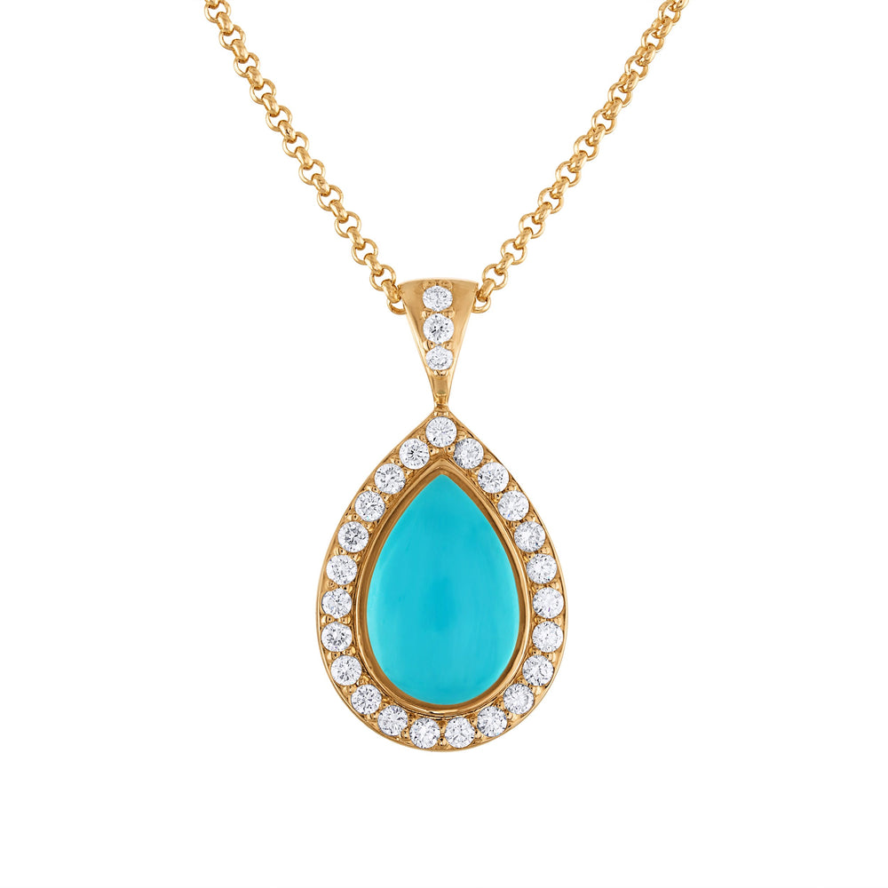Sleeping Beauty Turquoise Serenity Drop Pendant (with chain)