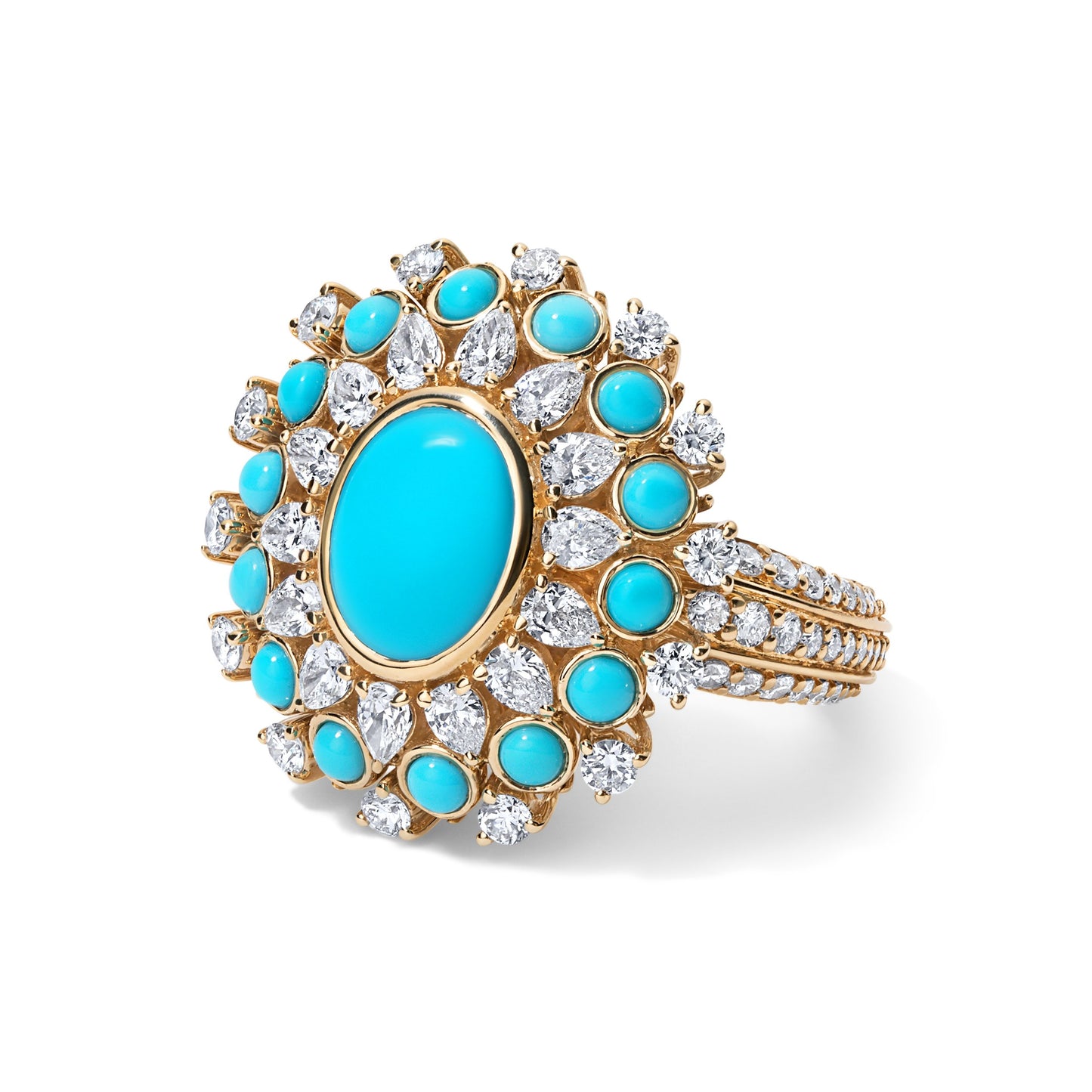 Sleeping Beauty Turquoise Sky Flower Ring