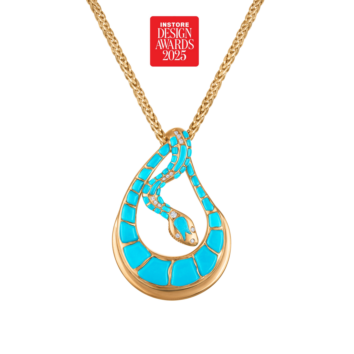 Sleeping Beauty Turquoise Skyborn Serpent Pendant (with chain)