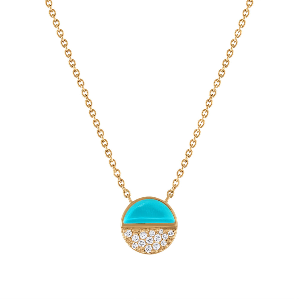 Sleeping Beauty Turquoise Slice of Sunshine Necklace (with chain)