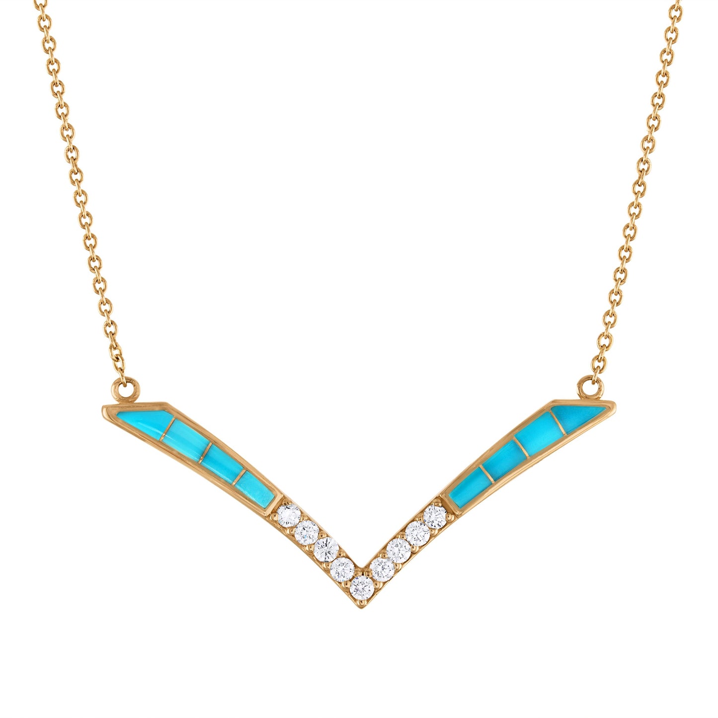 Sleeping Beauty Turquoise Vanguard Mosaic Necklace (with chain)