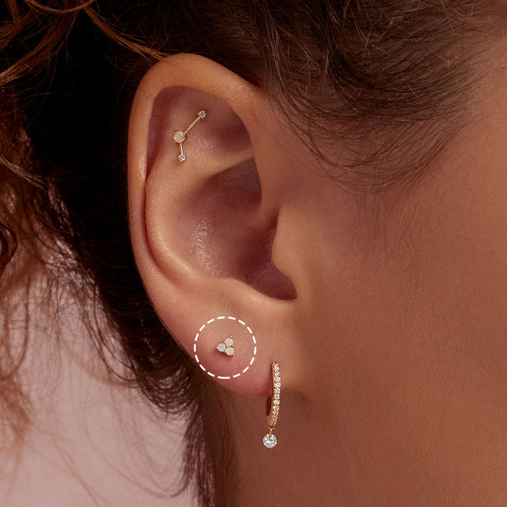 DAHLIA | Tri-Opal Stud Earring