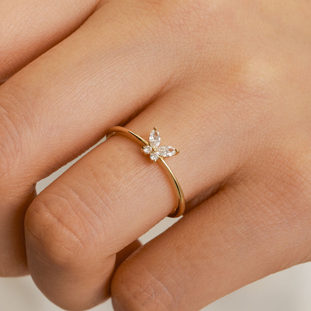 ZORINA | Marquise Lab Grown Diamond Butterfly Ring