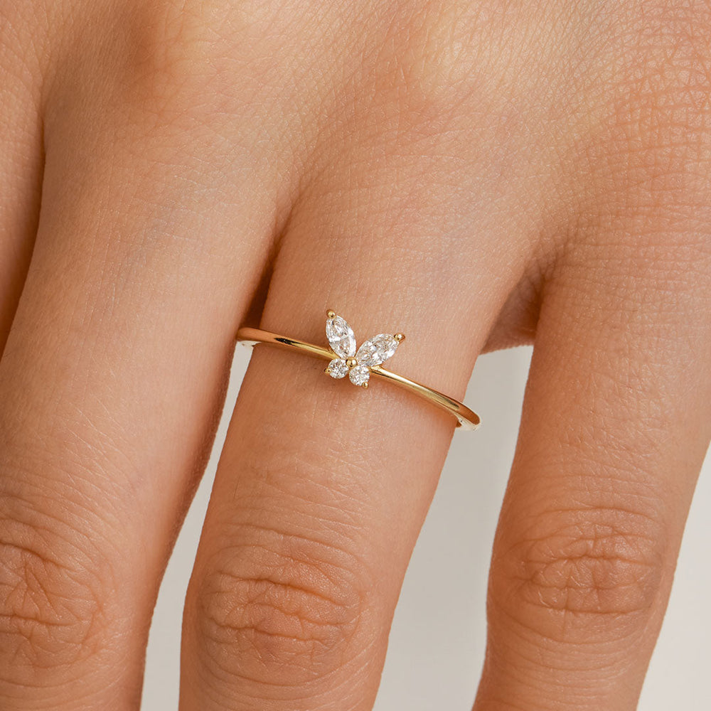 
                  
                    ZORINA | Marquise Lab Grown Diamond Butterfly Ring
                  
                